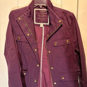 J.Crew Plum Relaxed boyfriend field jacket